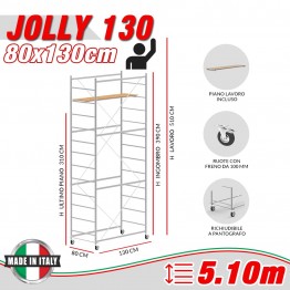 Trabattello JOLLY 130 Altezza lavoro 5,10 metri