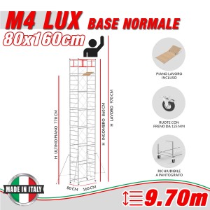 Trabattello M4 LUX base normale Altezza lavoro 9,70 metri
